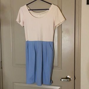 Blue and white dress